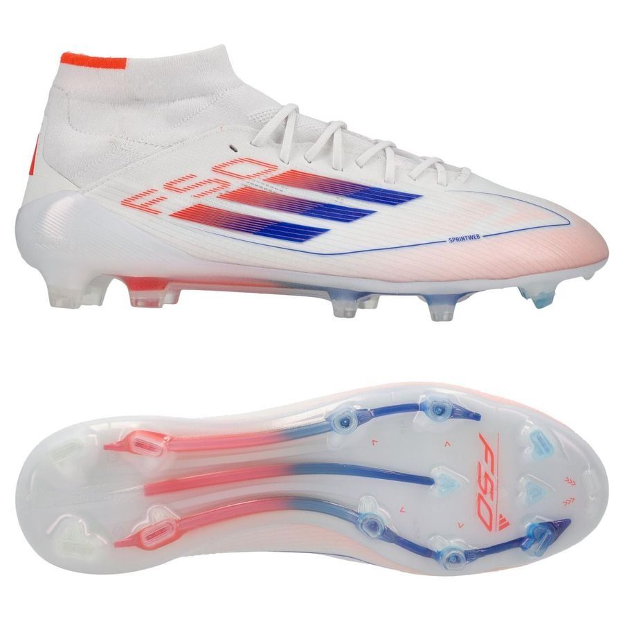 adidas F50 Elite Mid FG Advancement - Blanc/Rouge/Bleu Femme