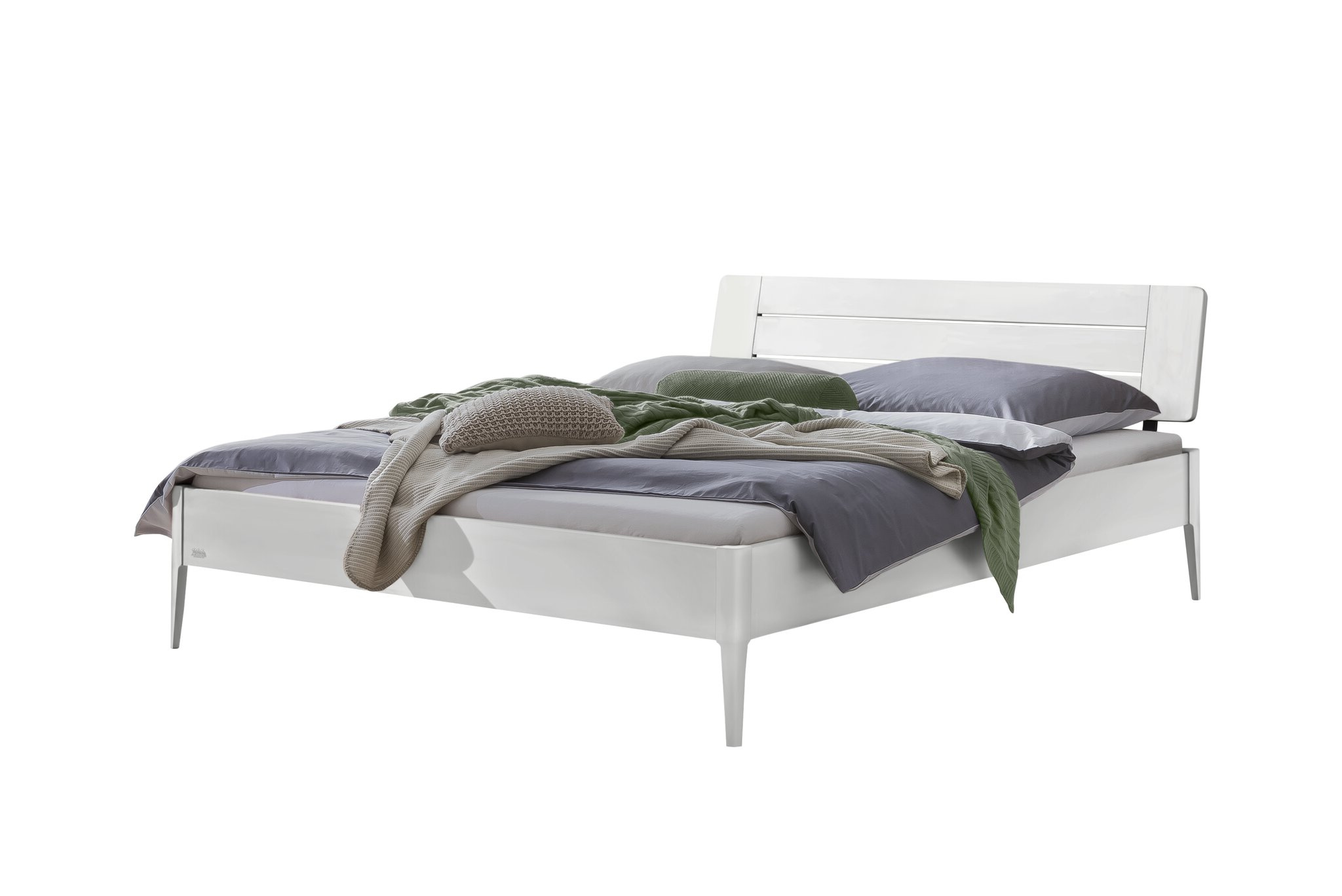 Holzbett HASENA BUSSETO 140X200cm Höhe 25cm Buche Buche weiß