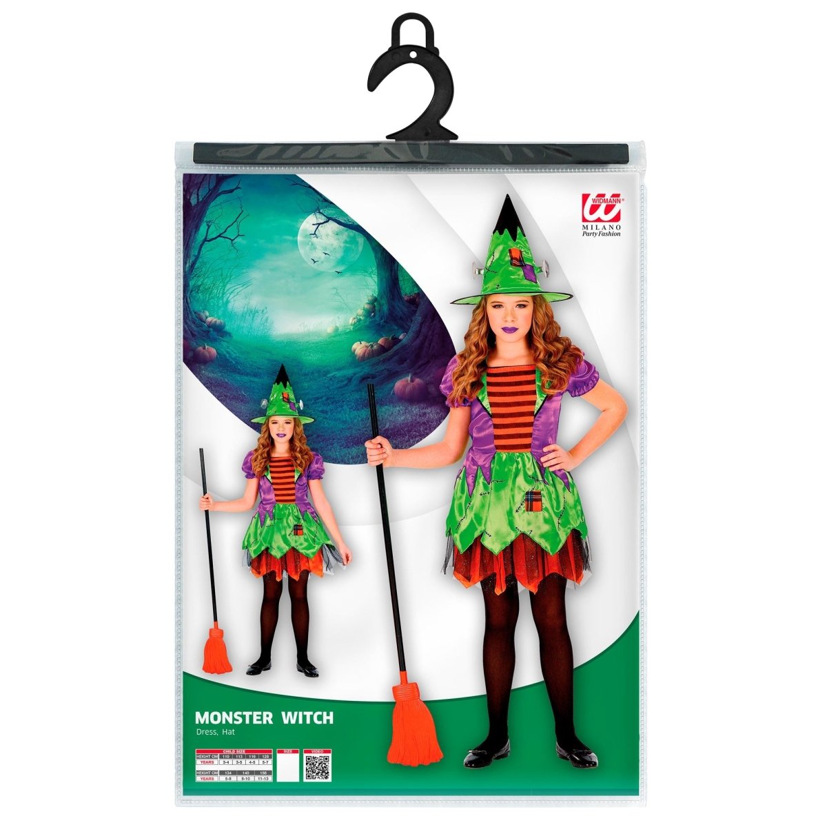 Halloween Jurk Gekleurd Meisje Heks