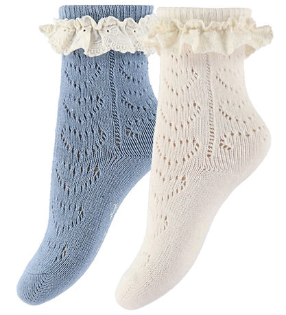 Konges Sløjd Socken - 2er-Pack - Pointelle - Blue Mix