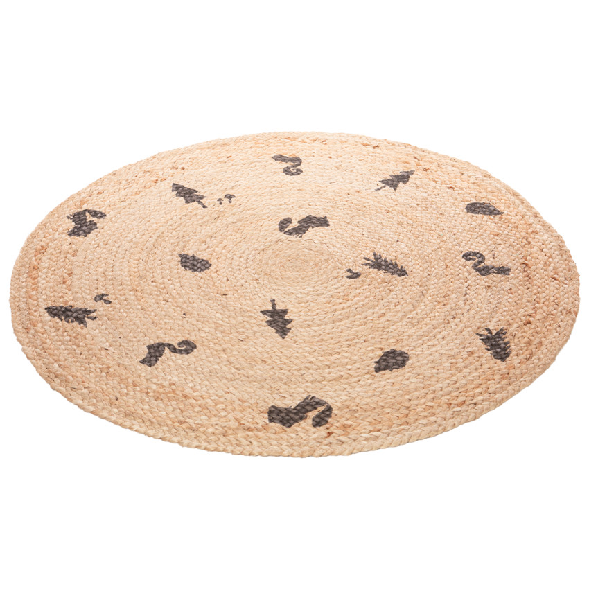 Tapis de chambre rond en jute Nos Petits Amis 100cm