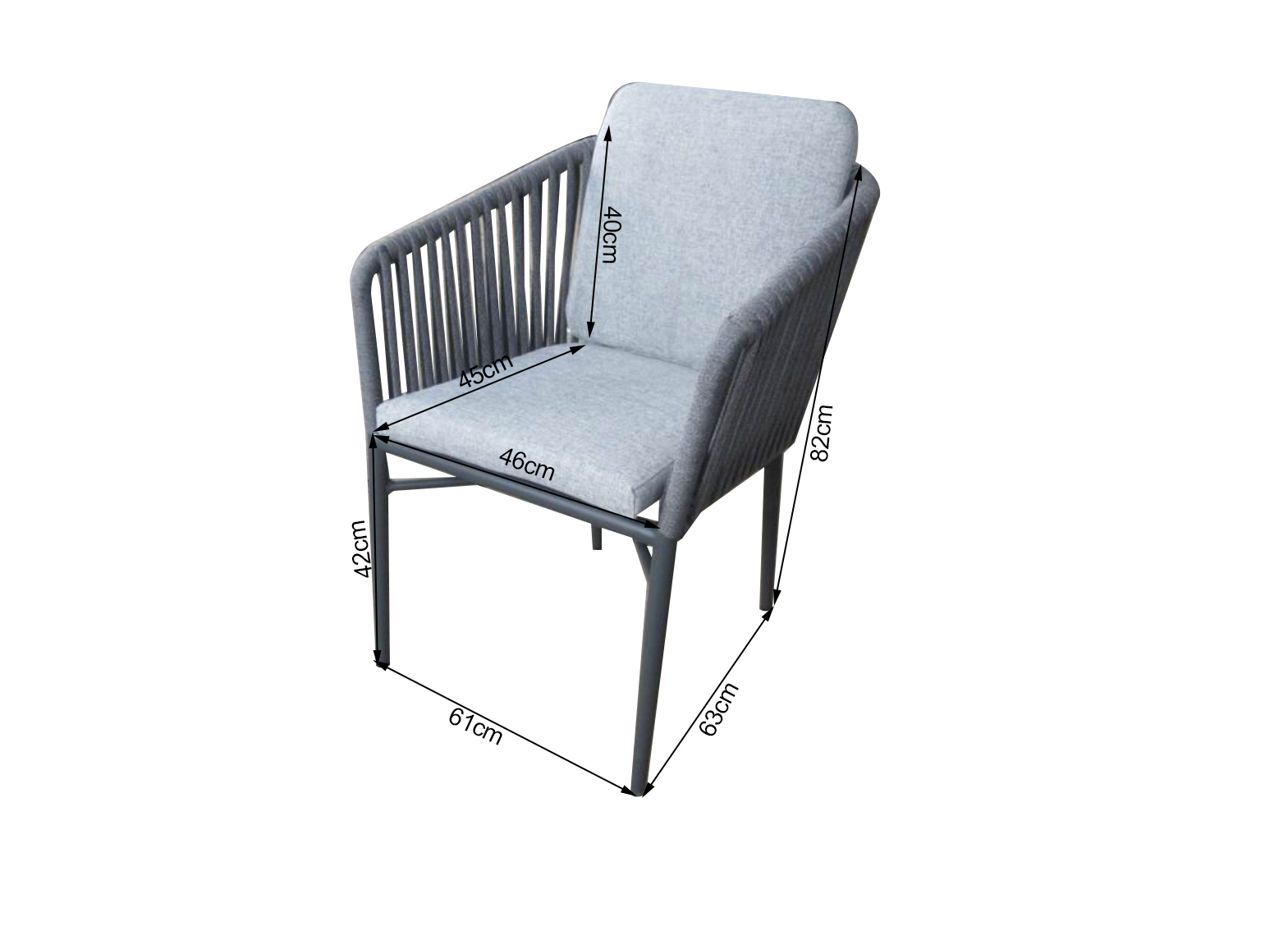 6-teiliges Gartenstuhl-Set - anthrazit-silbergrau - Aluminium