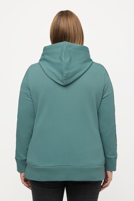 Hoodiejacke, Spitze, Kapuze, Biobaumwolle