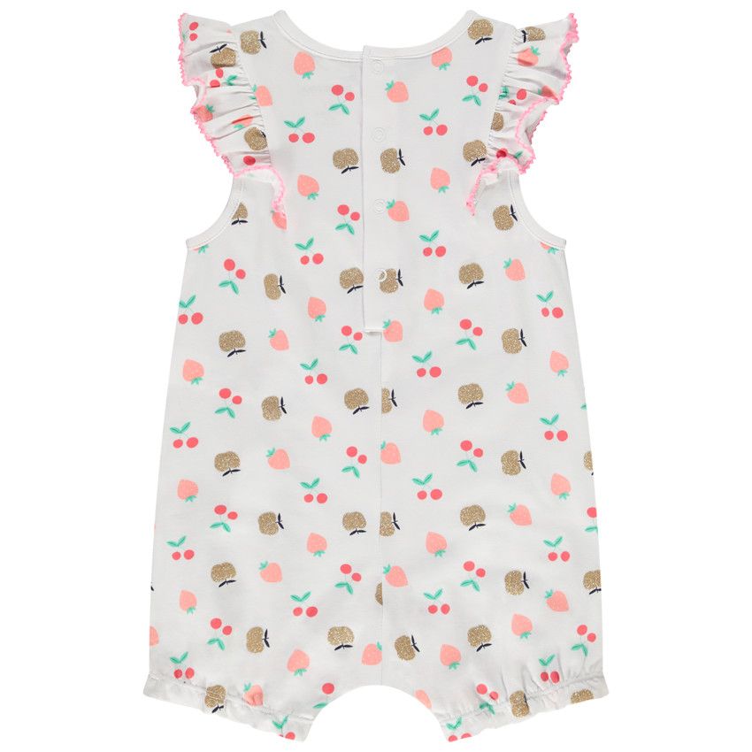 Lot de 2 combinaisons courtes imprimé pomme pour bébé fille - Multicolore