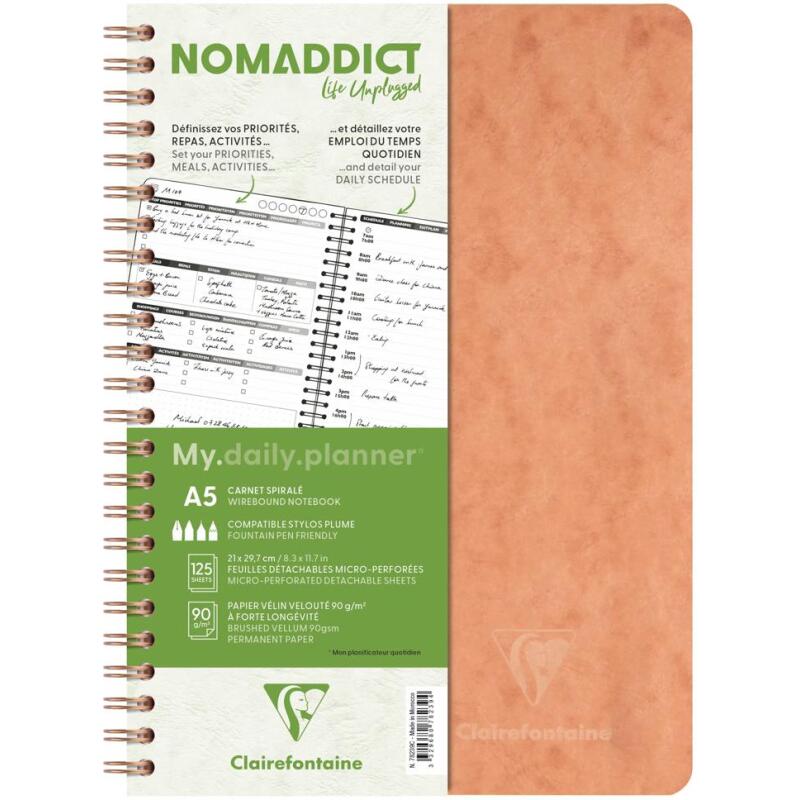 My.daily.planner Age Bag carnet reliure intégrale A5 250 pages détachables - Tabac
