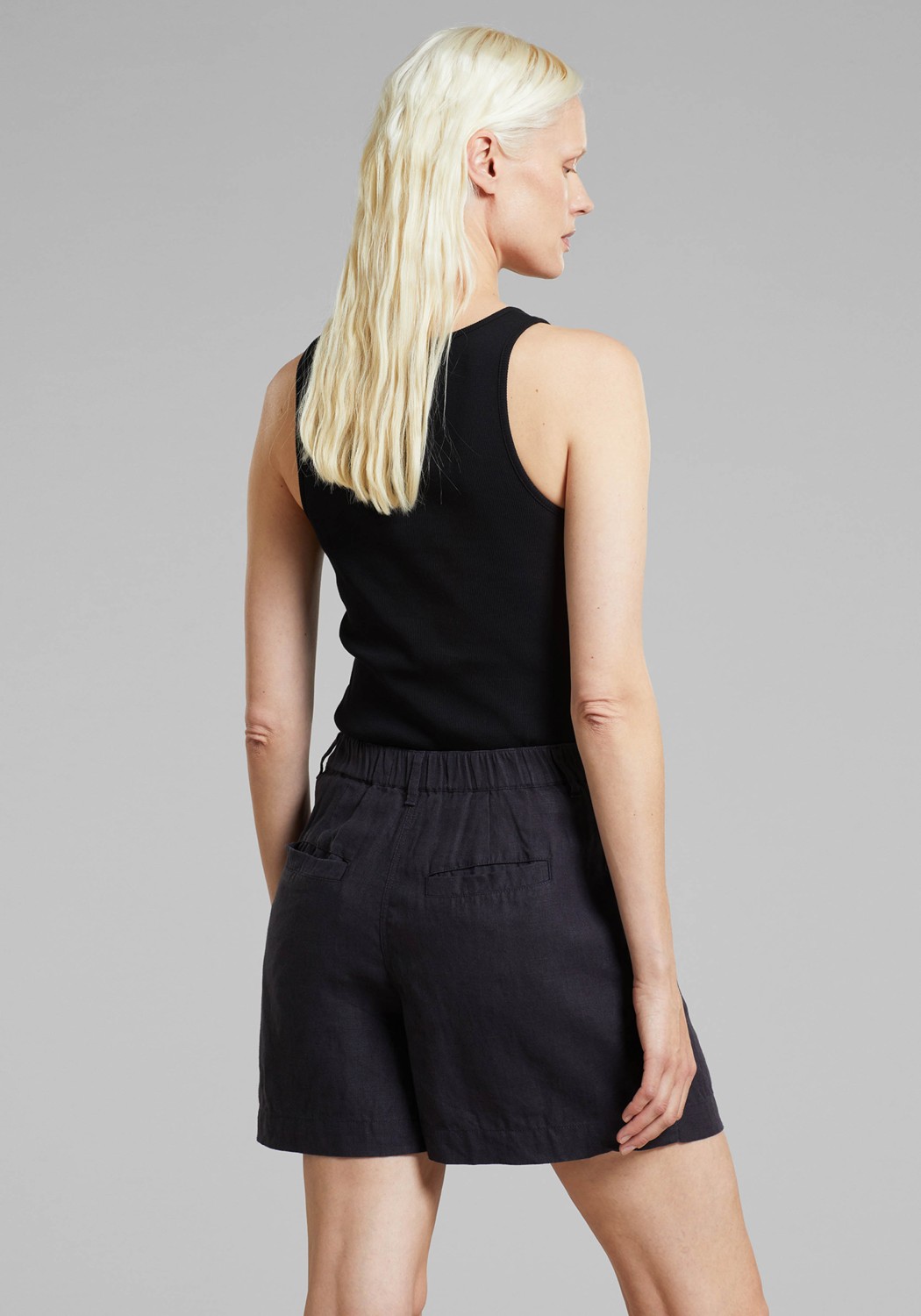 Dedicated Shorts Djupvik Linen Phantom Black