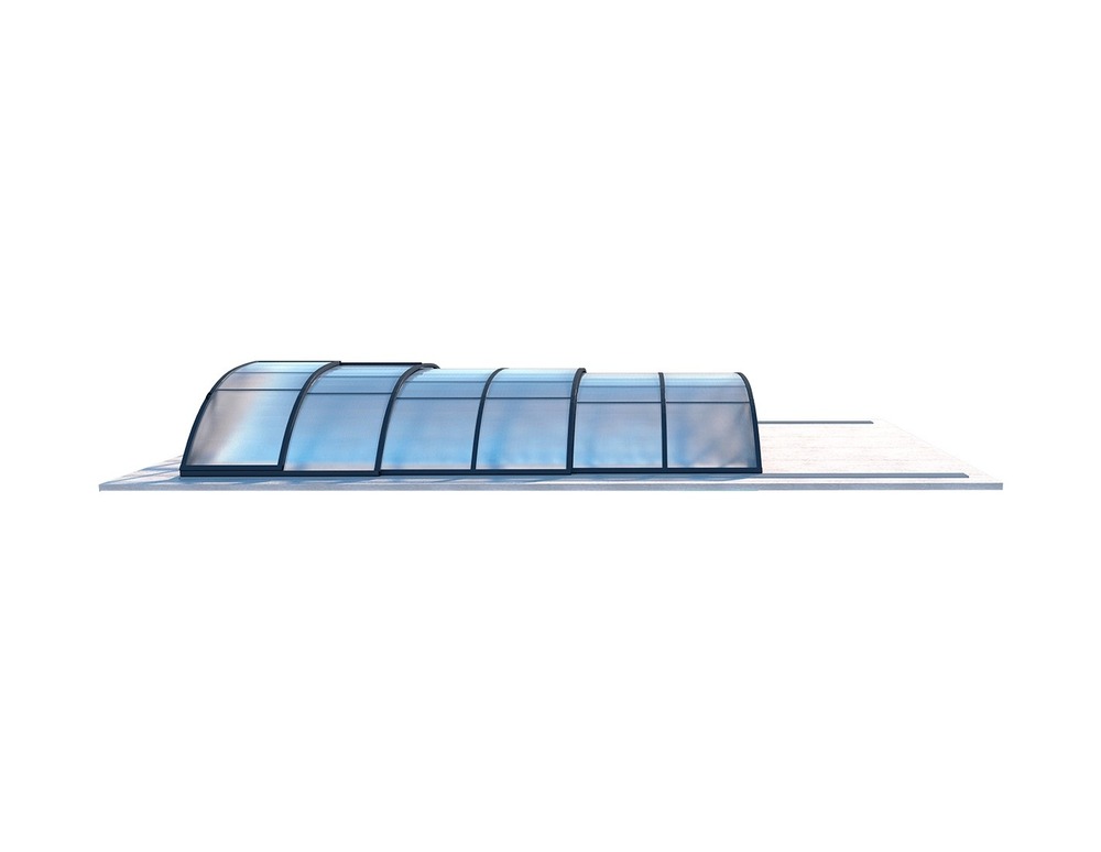 Abri de piscine horizon pour les modèles 6,20x3 m - bas87, bas787 - polycarbonate alvéolaire 8 mm - couleur ral7016 graphite