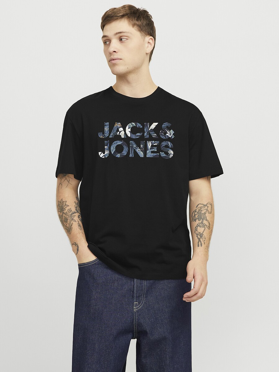 JACK & JONES<br>Camiseta descontraída com logo floral