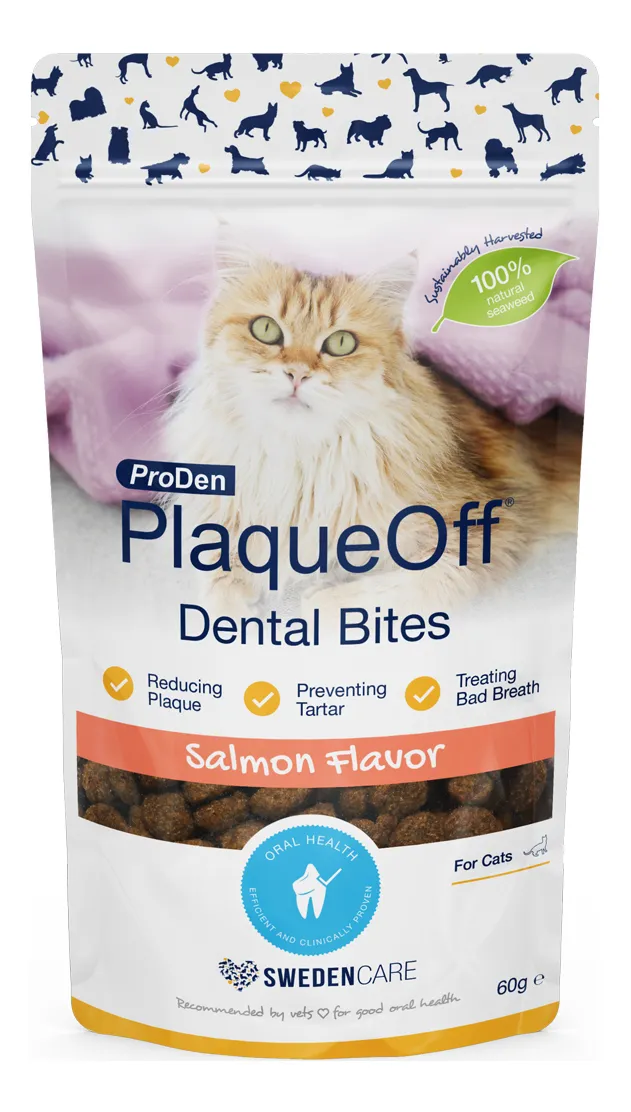 Swedencare PlaqueOff Dental Bites Cat - 60 g.