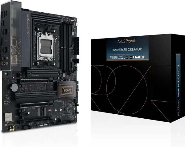 ASUS ProArt B650-CREATOR - Bundkort - ATX - Socket AM5 - AMD B650 Chipset - USB 3.2 Gen 1, USB 3.2 Gen 2, USB-C 3.2 Gen2, USB-C 3.2 Gen 2x2 - Gigabit LAN, 2.5 Gigabit LAN - onboard grafik (CPU påkrævet) - HD Audio (8-kanaler)