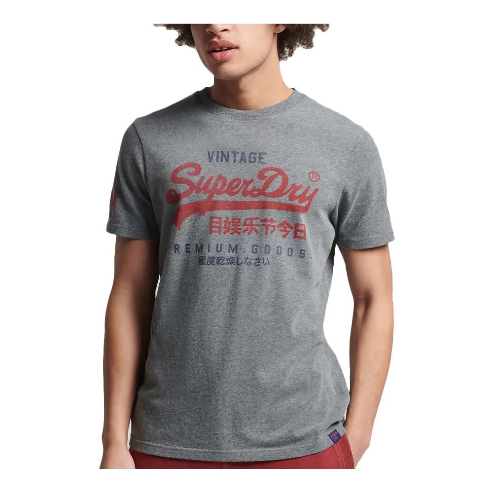 Superdry VINTAGE VL CLASSIC - Tee-shirt Homme rich charcoal marl