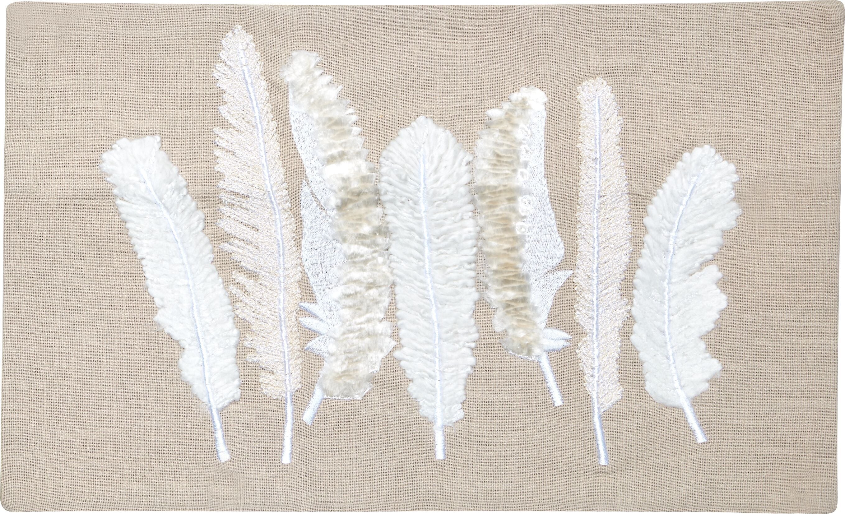 PLUMAS Zierkissenhülle - Beige / B: 30.0 cm x H: 50.0 cm