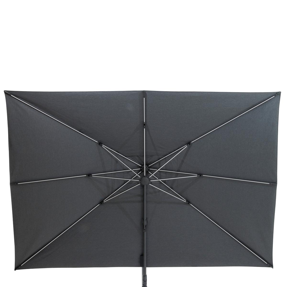 PARASOL DECENTRE MELHIA 4X3M LUMINEUX GRAPHITE ANTHRACITE