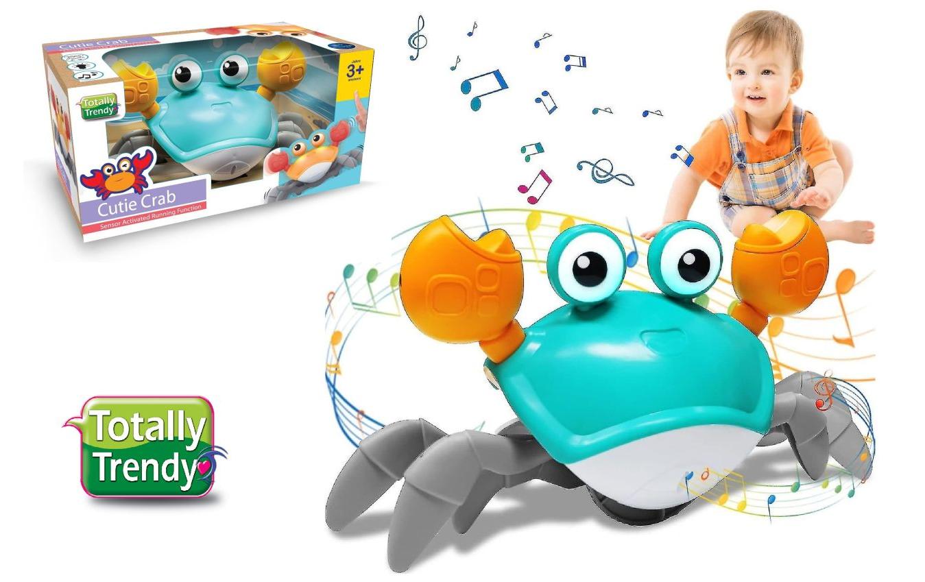 Laufende Krabbe mit Sound & SensorNiedliches Krabbelspielzeug mit Musik