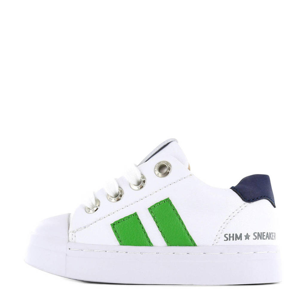 Shoesme leren sneakers wit/groen