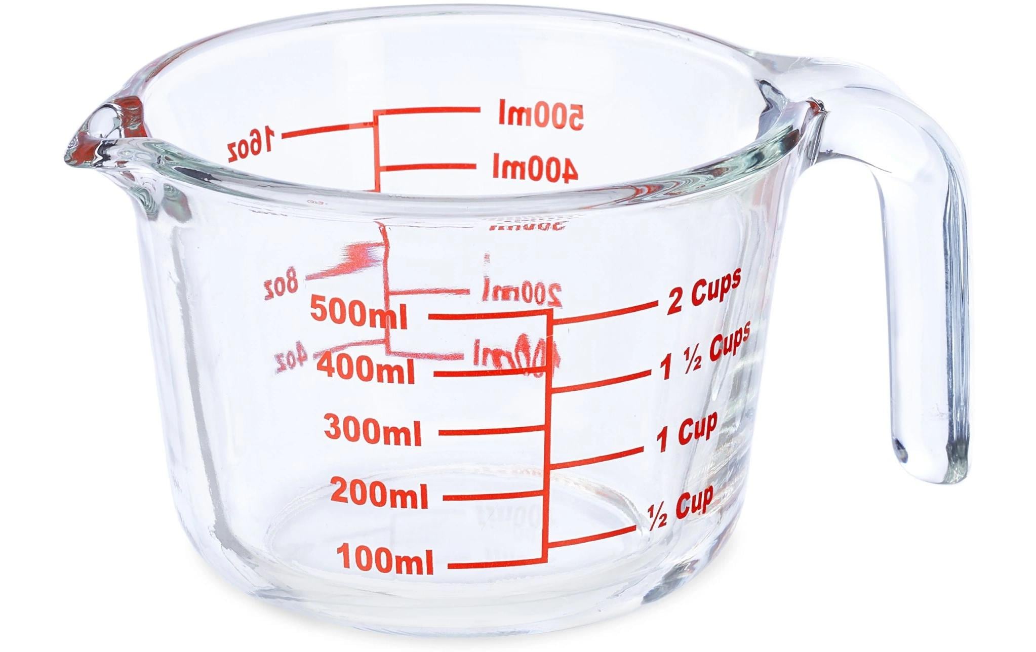 Messbecher 500 ml, Rot/TransparentGlasmessbecher
