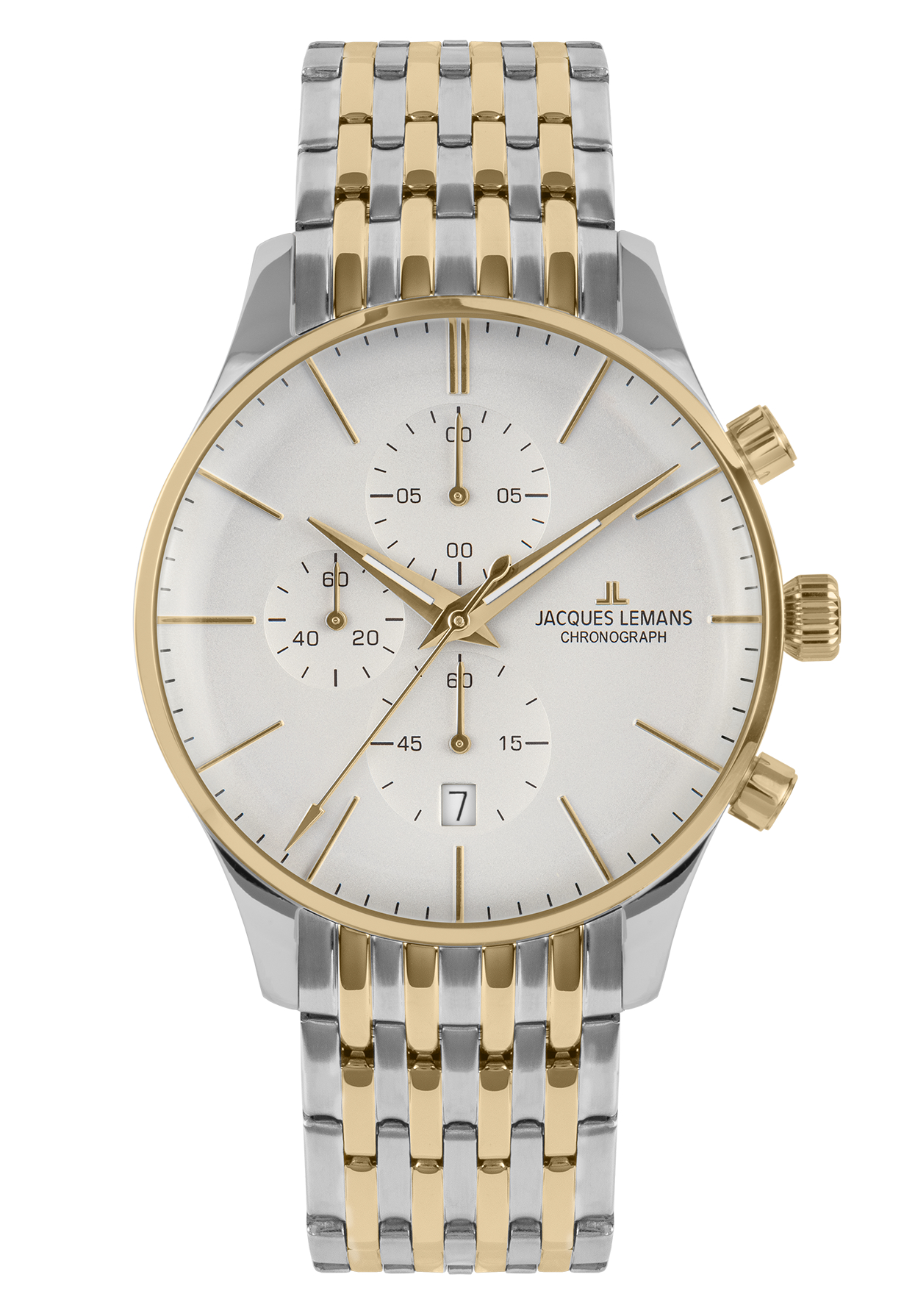 Jacques Lemans Herrenuhr Chronograph London bicolor 1-2163J