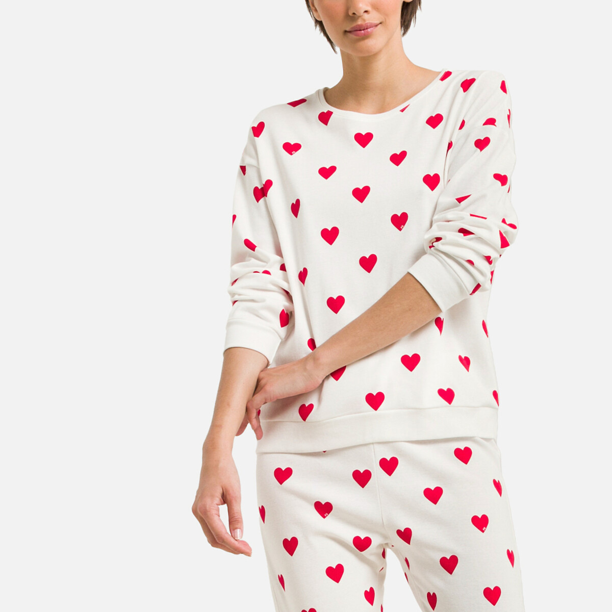 PETIT BATEAU<br>Pijama de algodão com estampa de coração