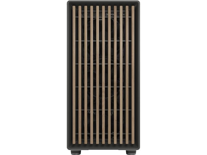 Fractal Design PC-Gehäuse North XL TG Clear Weiss Elegantes Gehäuse mit Seitenfenster und offener Front aus echtem Eichenholz
