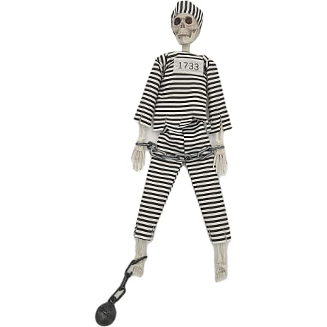 Halloween skelet med tøj H: ca. 42 cm - flere varianter - assorteret