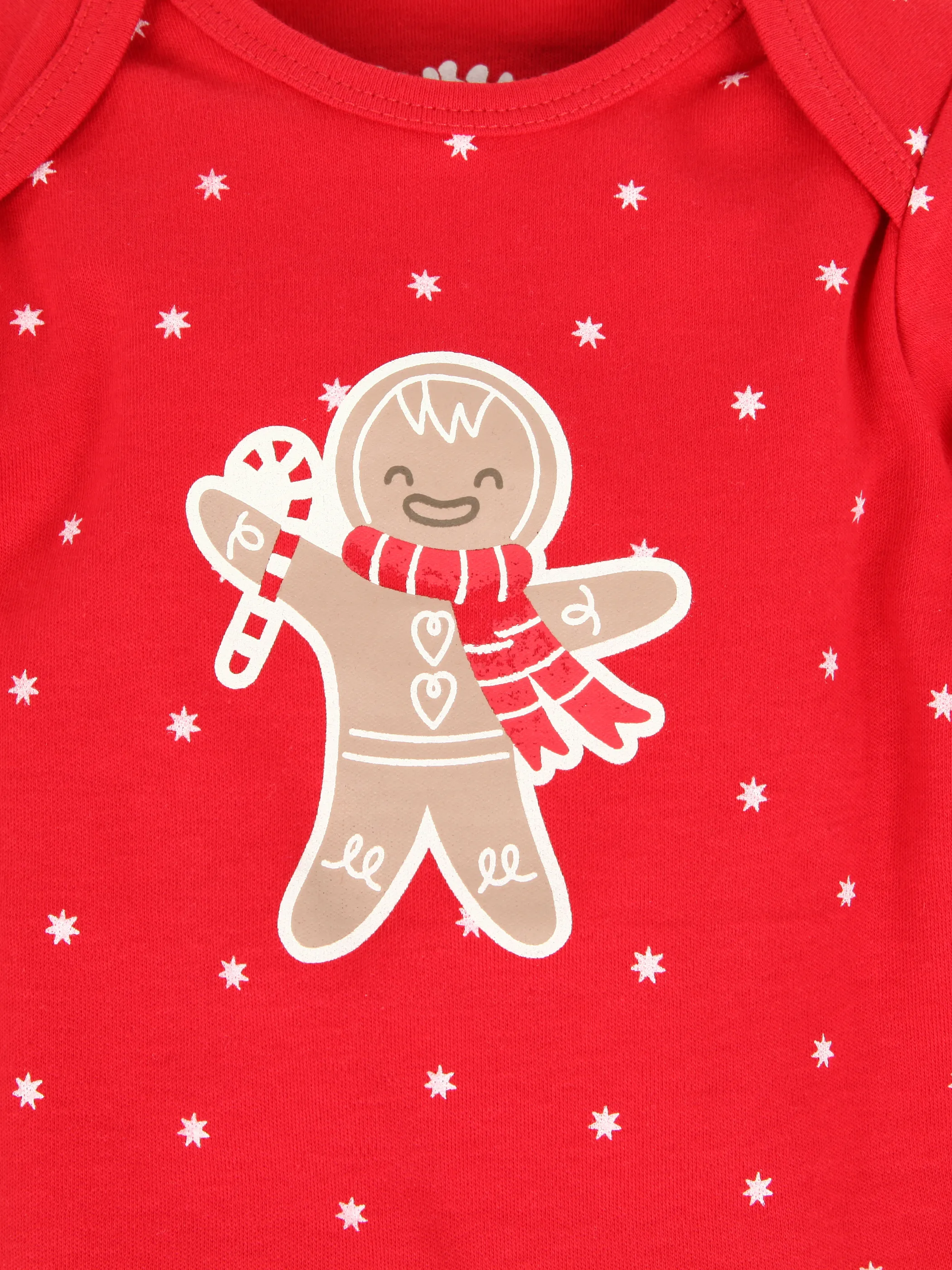 Baby Weihnachtsbody mit Lebkuchenprint