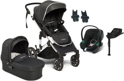 Beemoo Maxi 4 Duovogn Inkl. Cybex Aton B2 Babybilstol & Base, Black Silver/Volcano Black