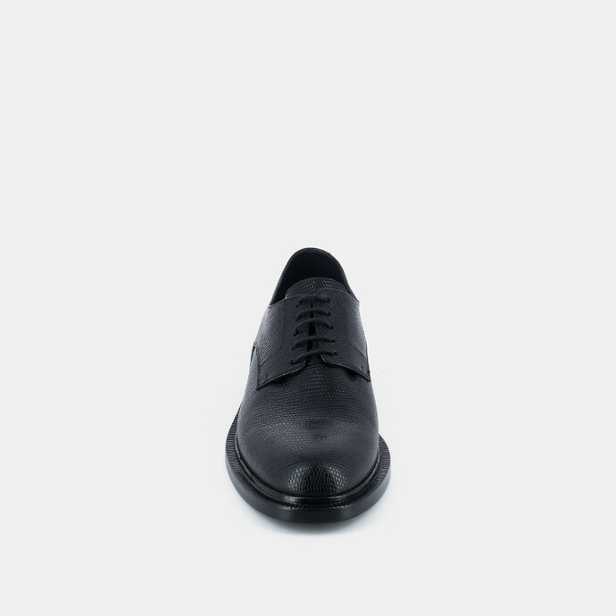 Derbies en cuir  reptile noir