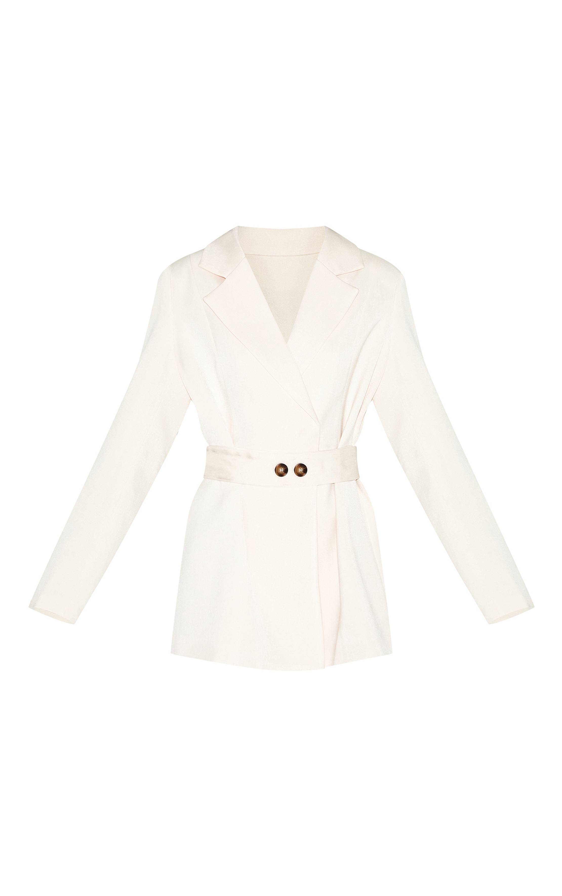 Amande Robe Blazer Structurée À Ceinture