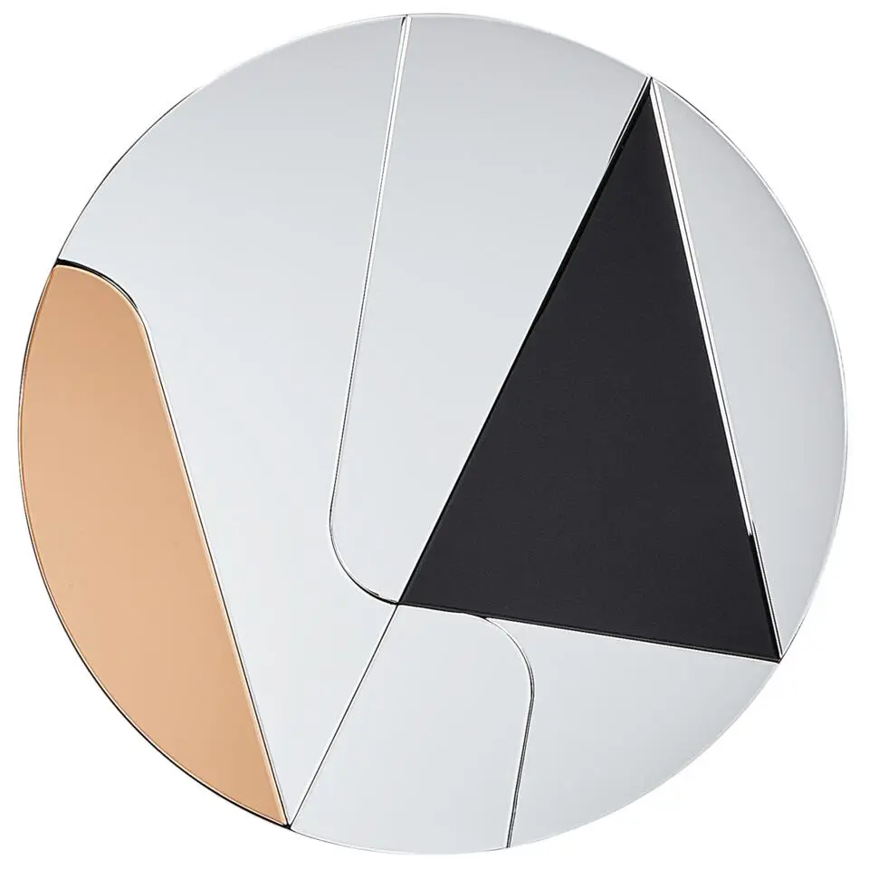 TROUVILLE - Wandspiegel - Goud/Zwart - 80 cm - Glas