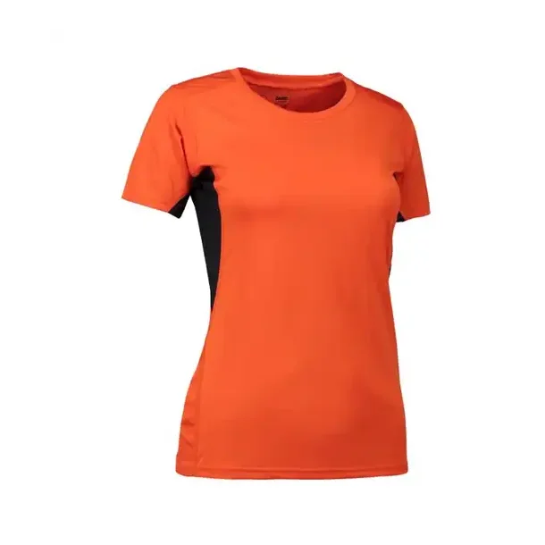 ID 585 Dame sports t-shirt orange/ sort