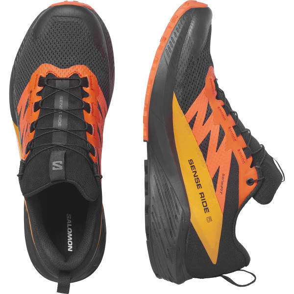 Chaussure trail SALOMON SENSE RIDE 5 GORE-TEX BLACK/SCARLET IBIS/TURMERIC