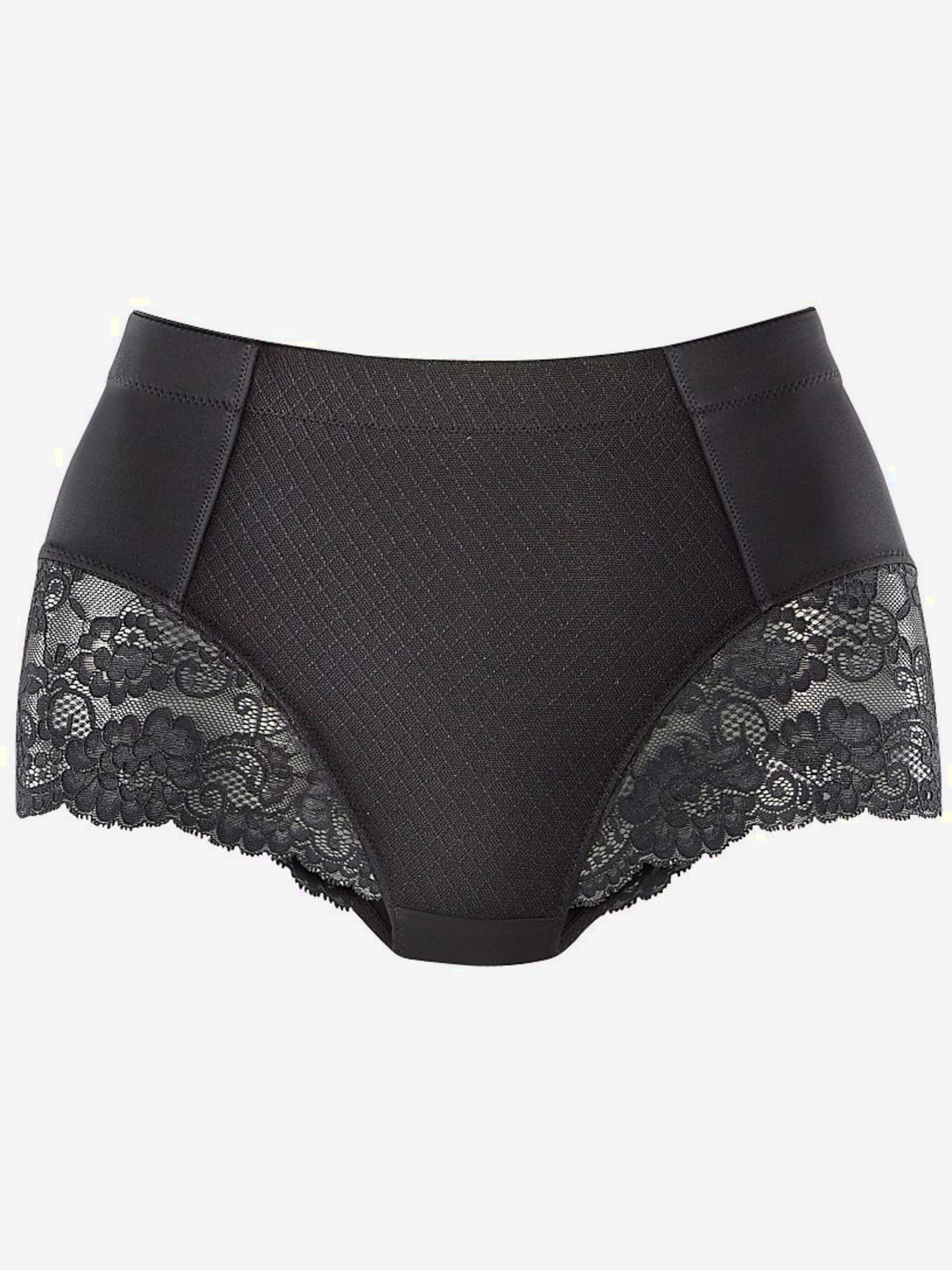 Slip gainant combiné gainant avec empiècement en dentelle