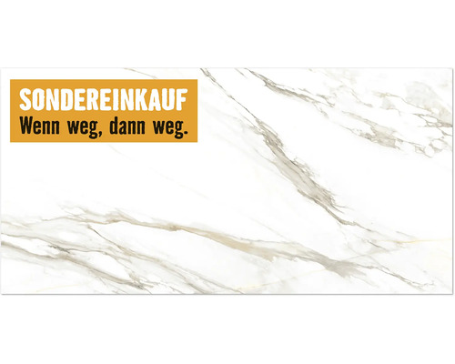 Porseleinen steengoed wand- en vloertegel CAVE Gold 60,5 x 121 x 0,9 cm mat gerectificeerd