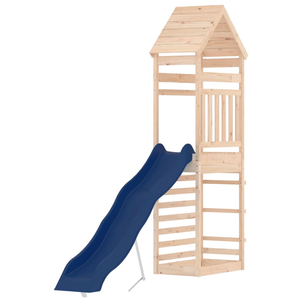 Aire de jeux d'extérieur balançoires toboggan portiques robuste jeux jardin bois 55 x 281 x 264 cm de pin massif
