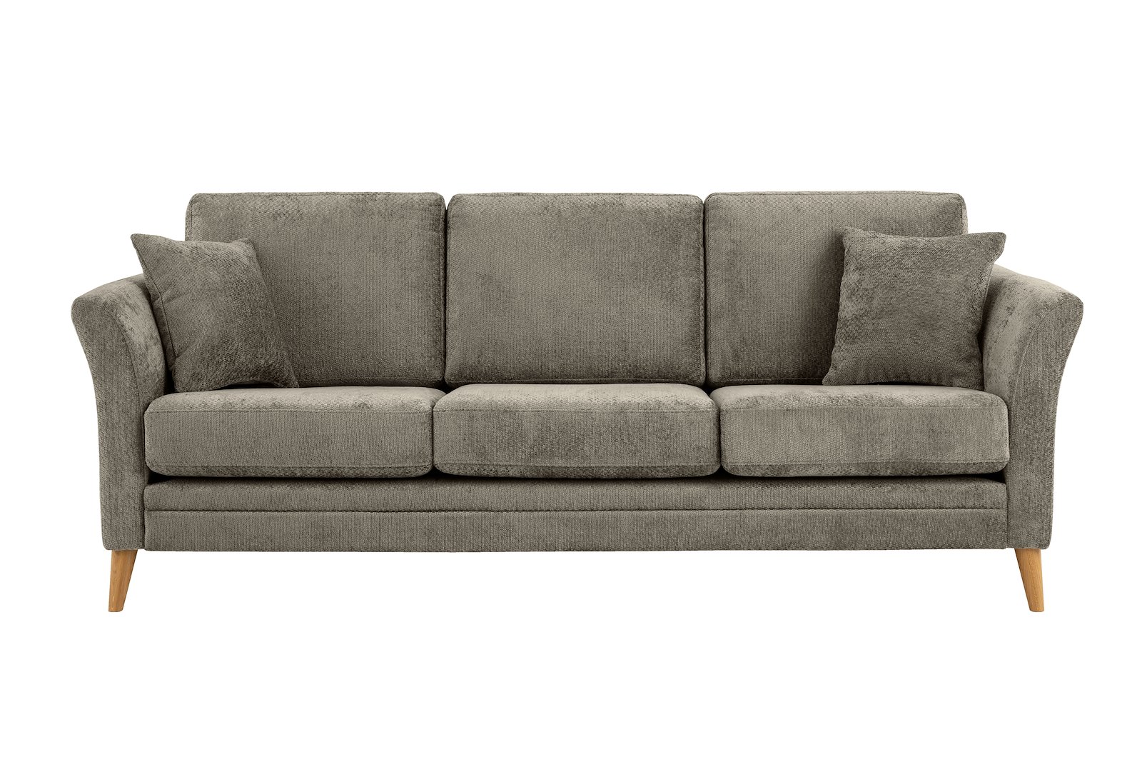 Eden 3-seter sofa Tekstil Movie 13/1 Light Khaki med ben i eik natur (15137).