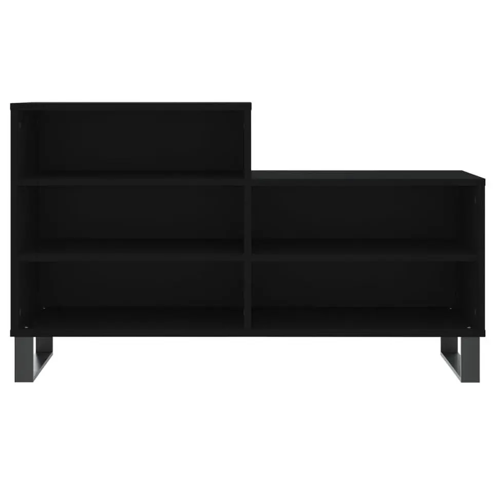 vidaXL - Schoenenkast 10 paar met metalen U-poten - Zwart - Hout - 102x36x60 cm