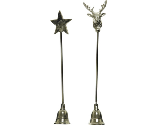 Kaarsendover L 26 cm zilver