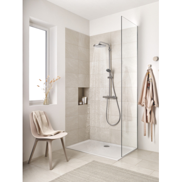 Grohe regendoucheset Quickfix Vitalio Start met handdouche en thermostaatkraan 2 standen chroom
