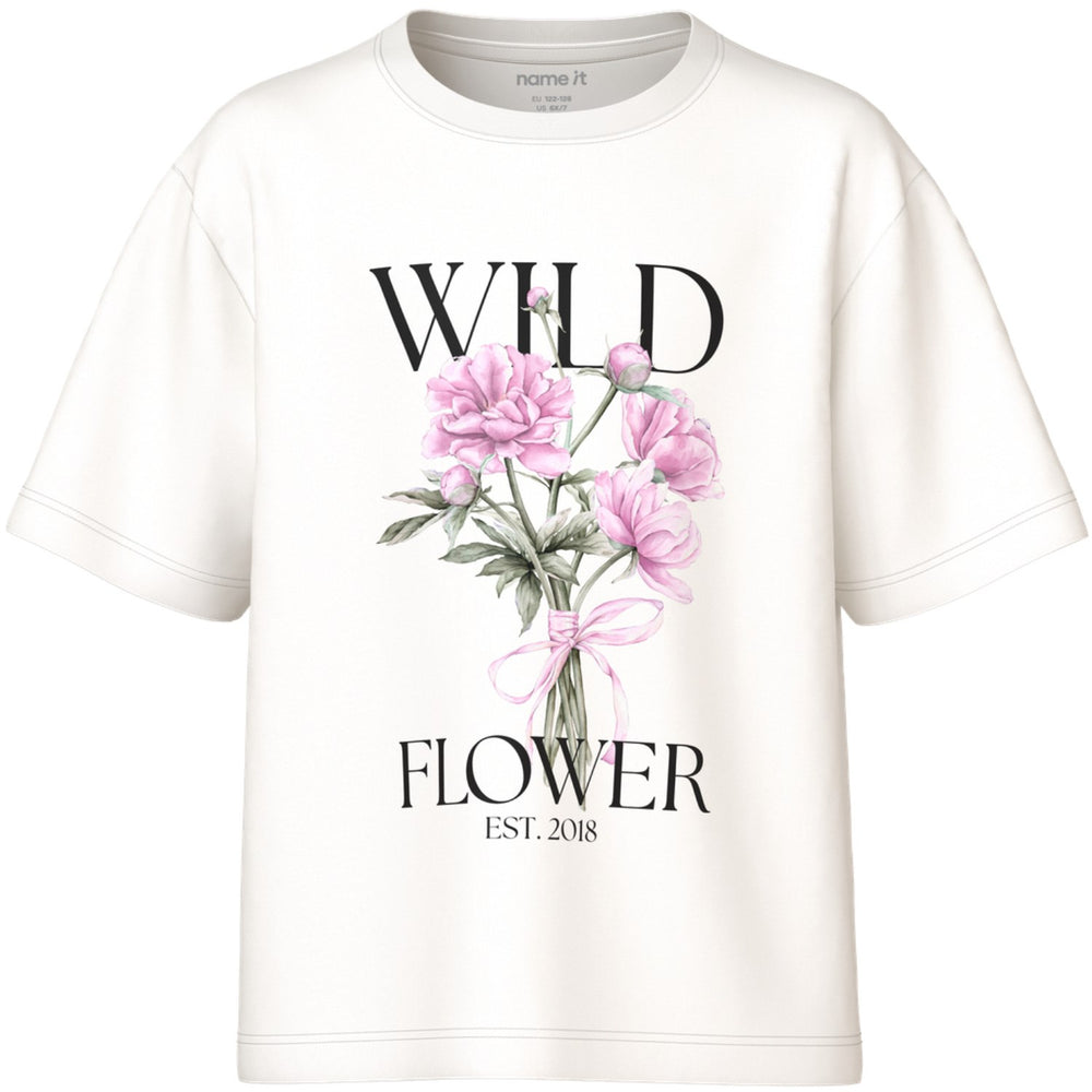 Køb Name It Cloud Dancer Wild Flower Nkfvotea Ss Nreg Top