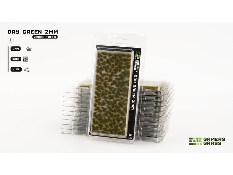 GamersGrass Tufts Dry Green 2 mm Hochwertige Tufts für den Gelände- und Miniaturenbau