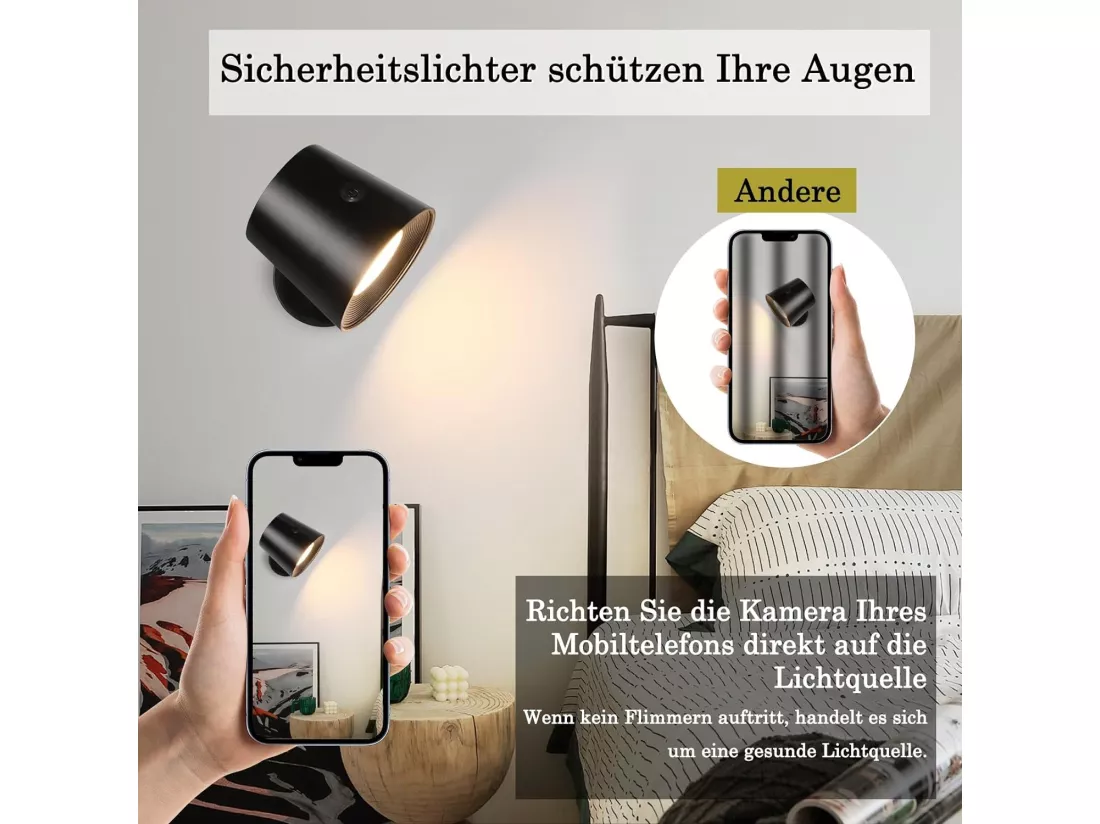 NETTLIFE Lot de 2 Applique Murale Intérieur Cage en Métal，Dimmable Moderne 360°orientable Plafonnier en Métal Design Noir