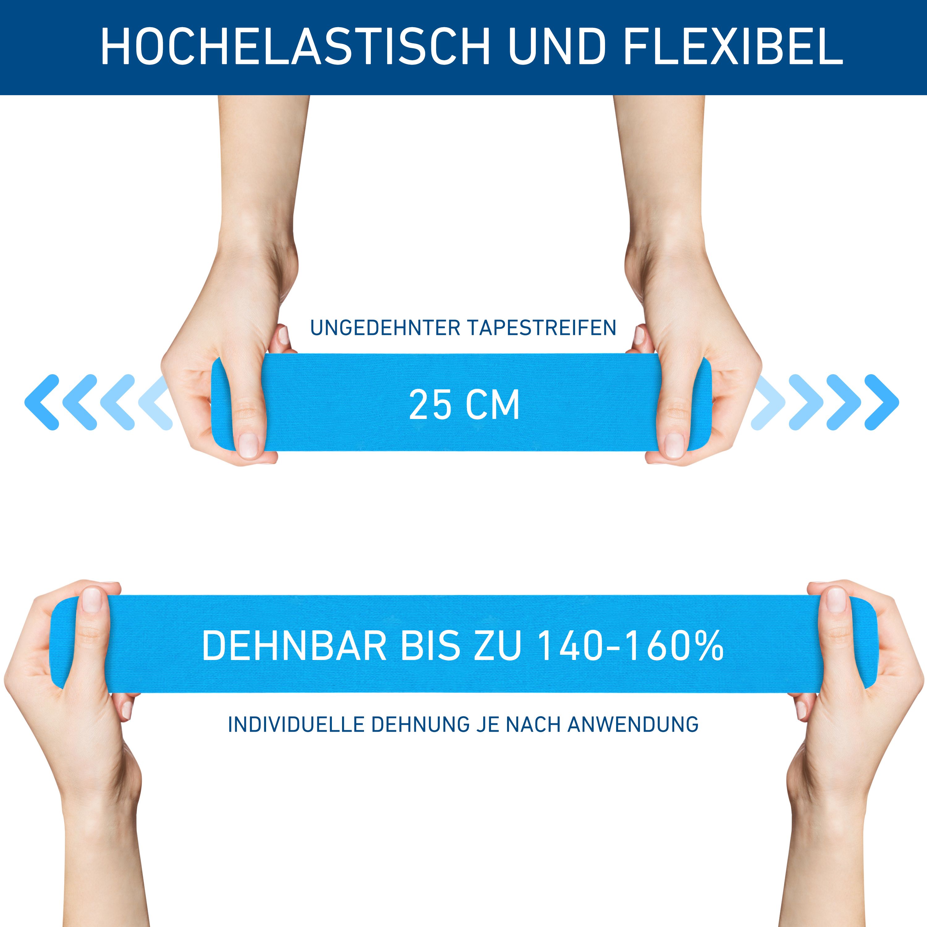 axion® Kinesiologie Tapes PRECUT Streifen vorgeschnitten – in verschiedenen Farben