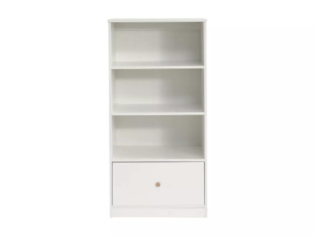 Bibliothèque élégante blanche pour le salon,d60cm×h120cm