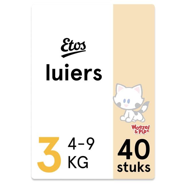 Etos Woezel & Pip Luiers Midi Maat 3 4-9 kg 40 stuks