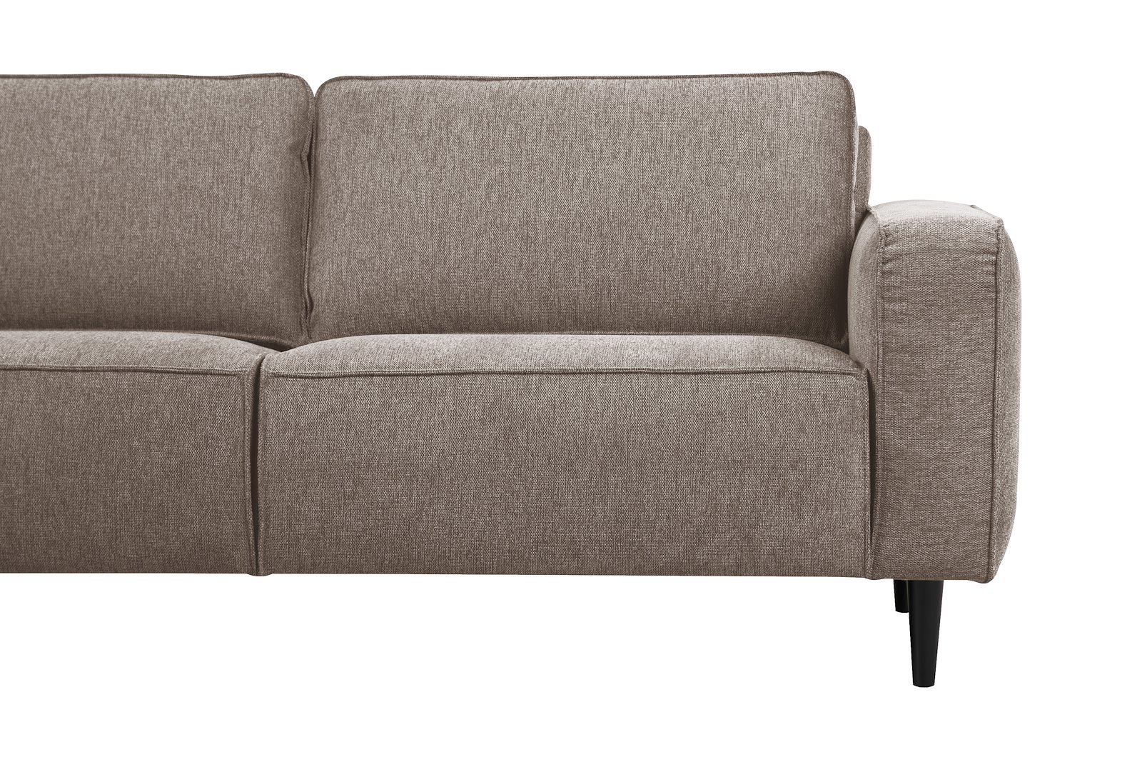 Jessie XL hjørnesofa 2,5-seter med åpen ende venstre. Tekstil Brego 34 Stone med mørke ben