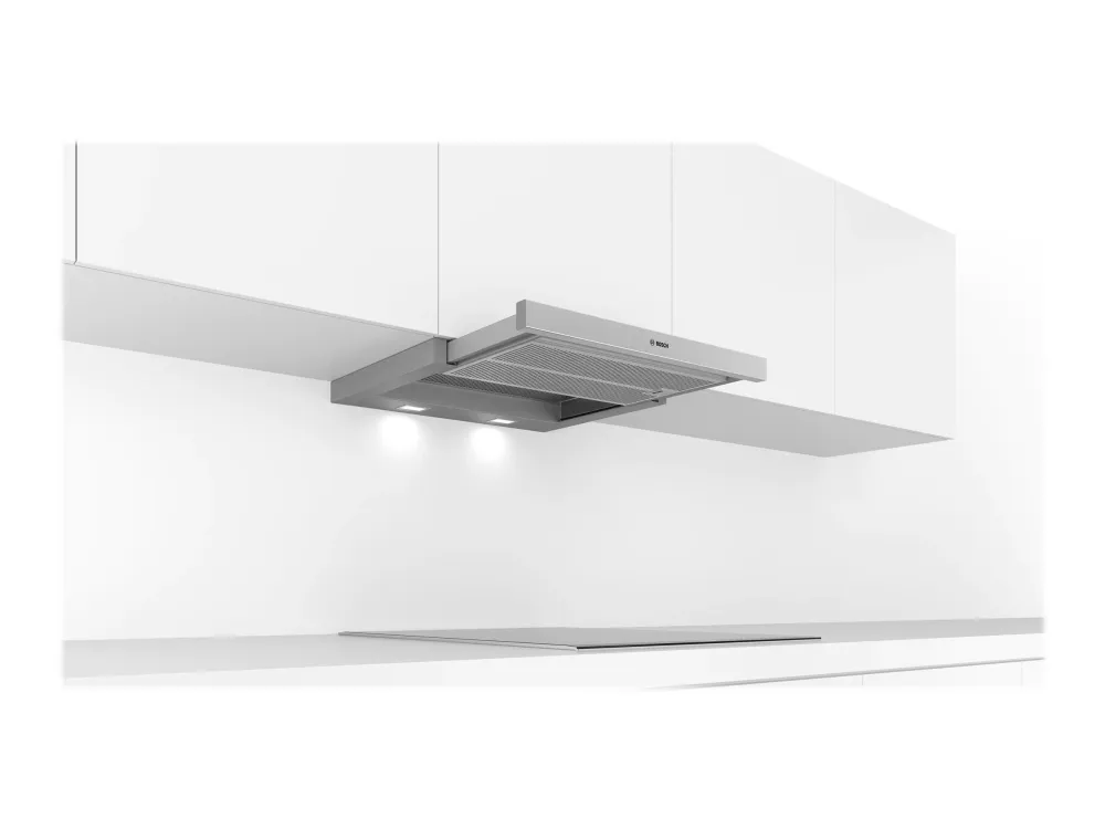 Bosch Serie | 4 DFS067A51 - Hætte - teleskopisk - Niche - bredde: 52.4 cm - dybde: 29 cm - udtrækning og recirkulation (-) - med intern motor - metalgrå