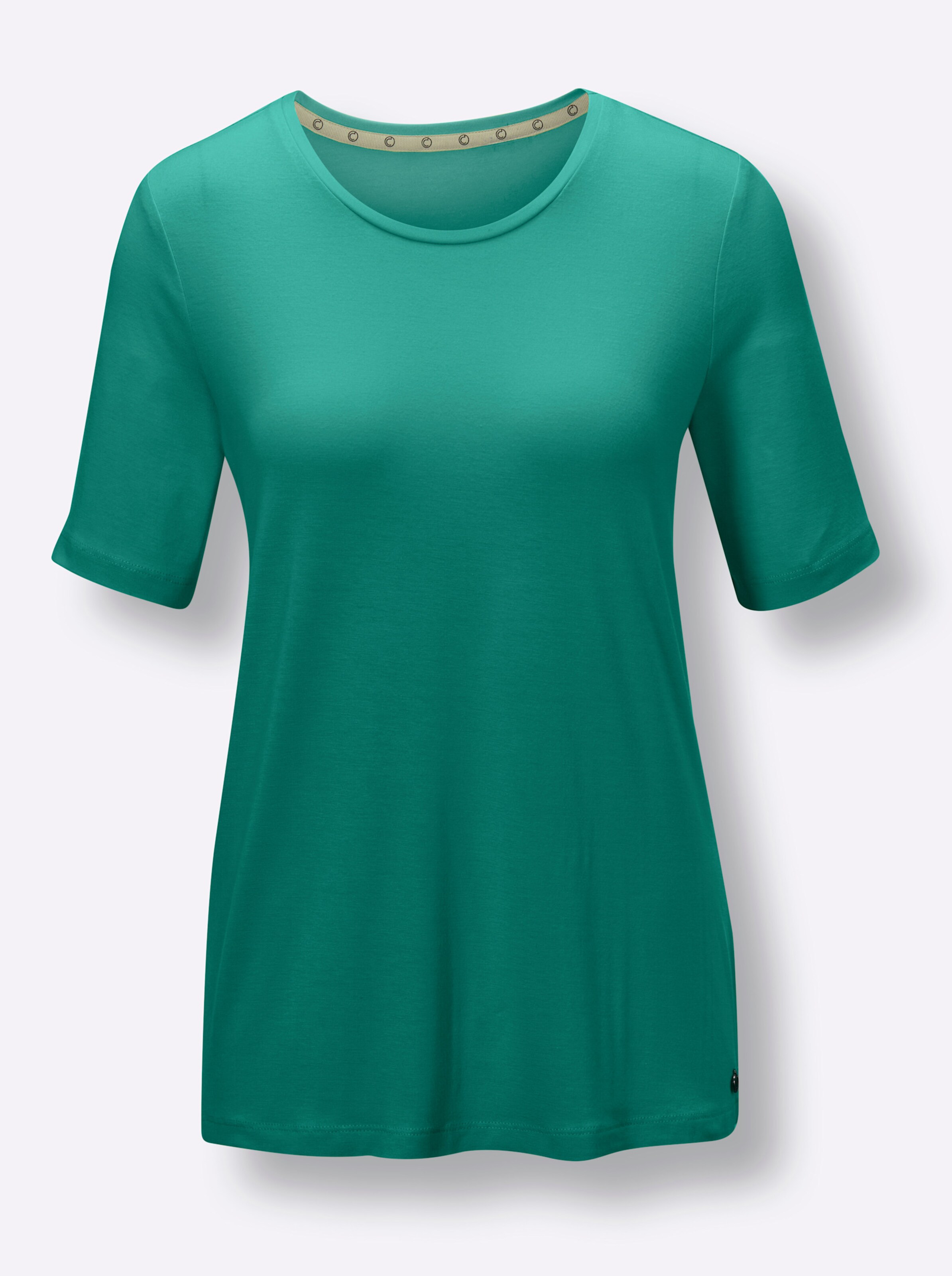 CREATION L PREMIUM Edel-Viskose-Shirt in smaragd