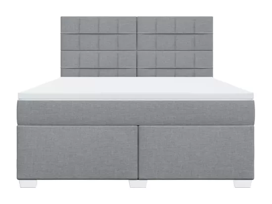 Sommier à lattes de lit avec matelas Gris clair 180x200cm Tissu