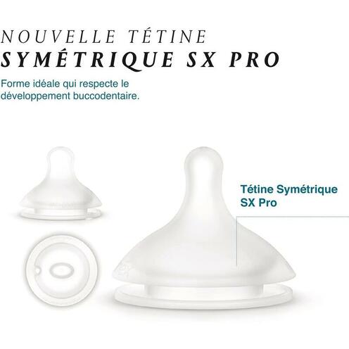 2 Tétines Symétriques SX PRO Silicone 3M+ - SUAVINEX