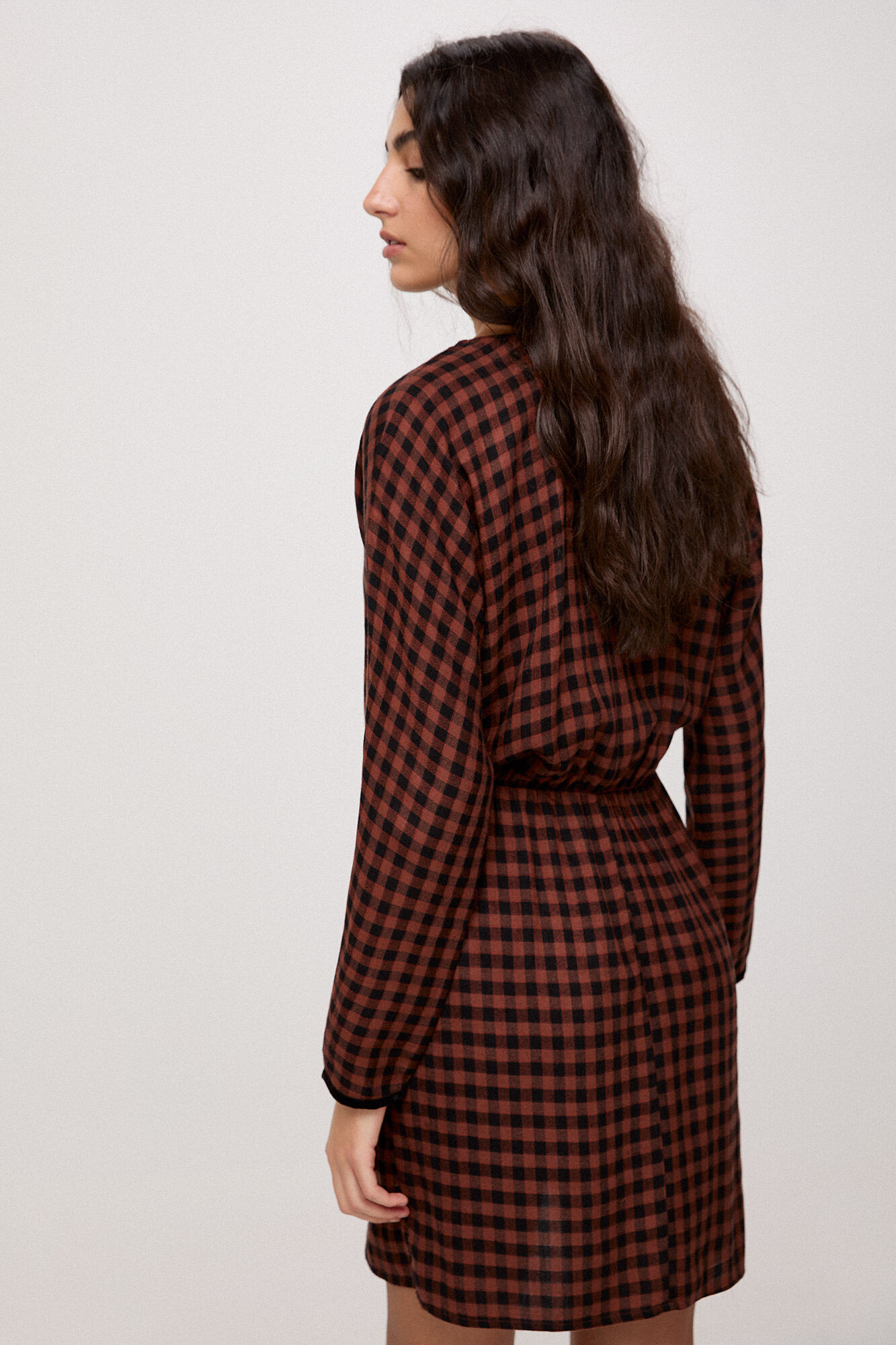 Vestido xadrez - Marrom